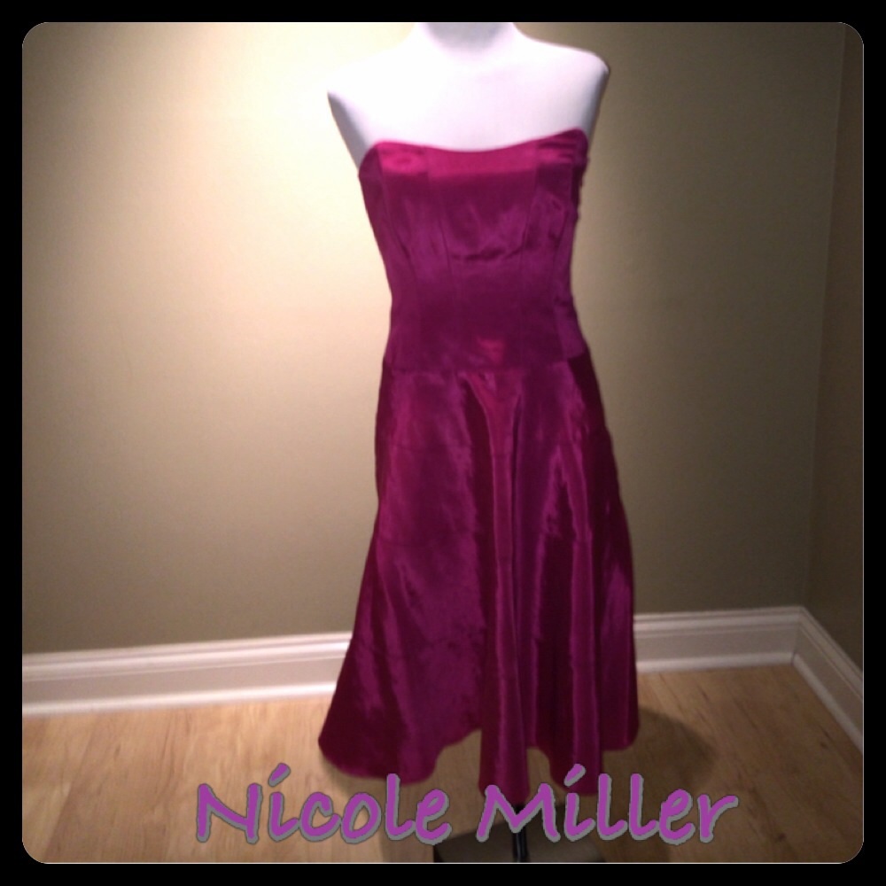 Nicole Miller fuschia corset dress